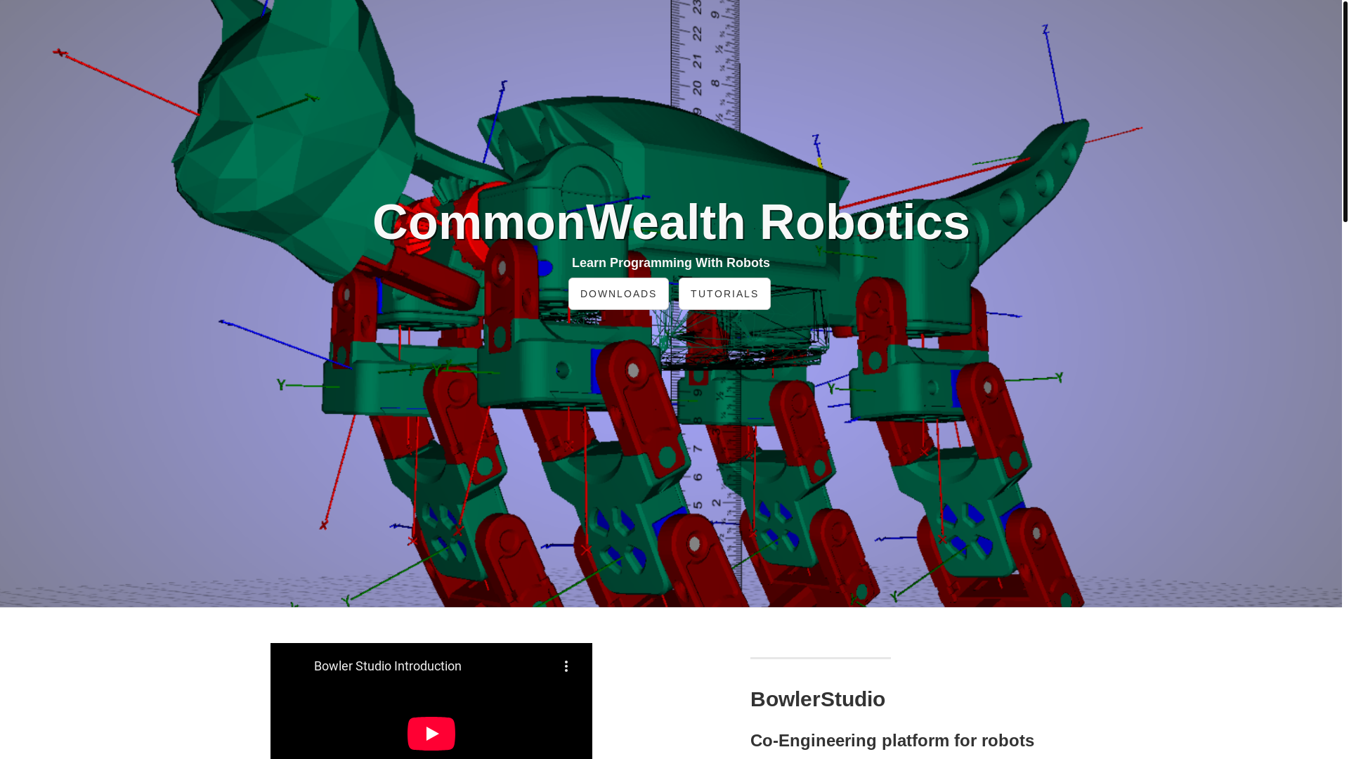 website screenshot of https://commonwealthrobotics.com/