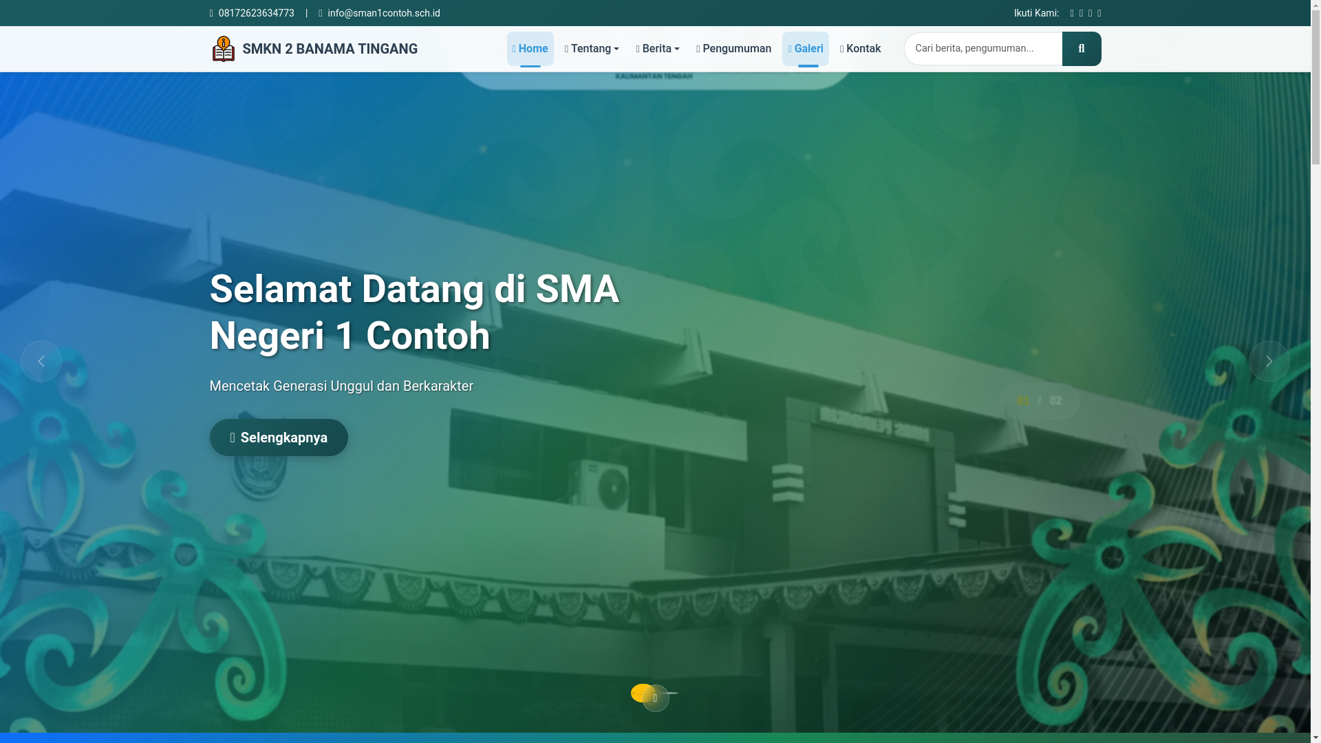 website screenshot of https://smkn2banting.sch.id/