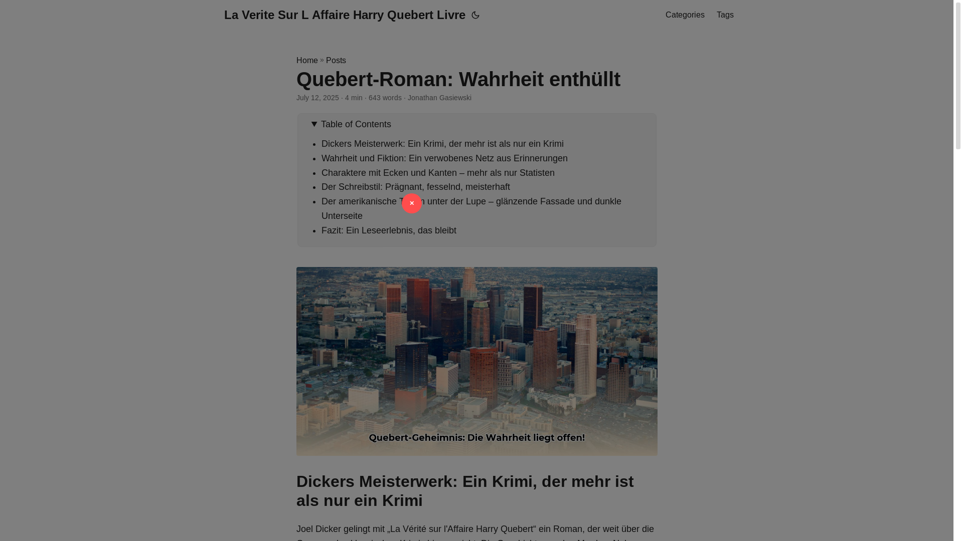website screenshot of https://la-verite-sur-l-affaire-harry-quebert-livre.pages.dev/