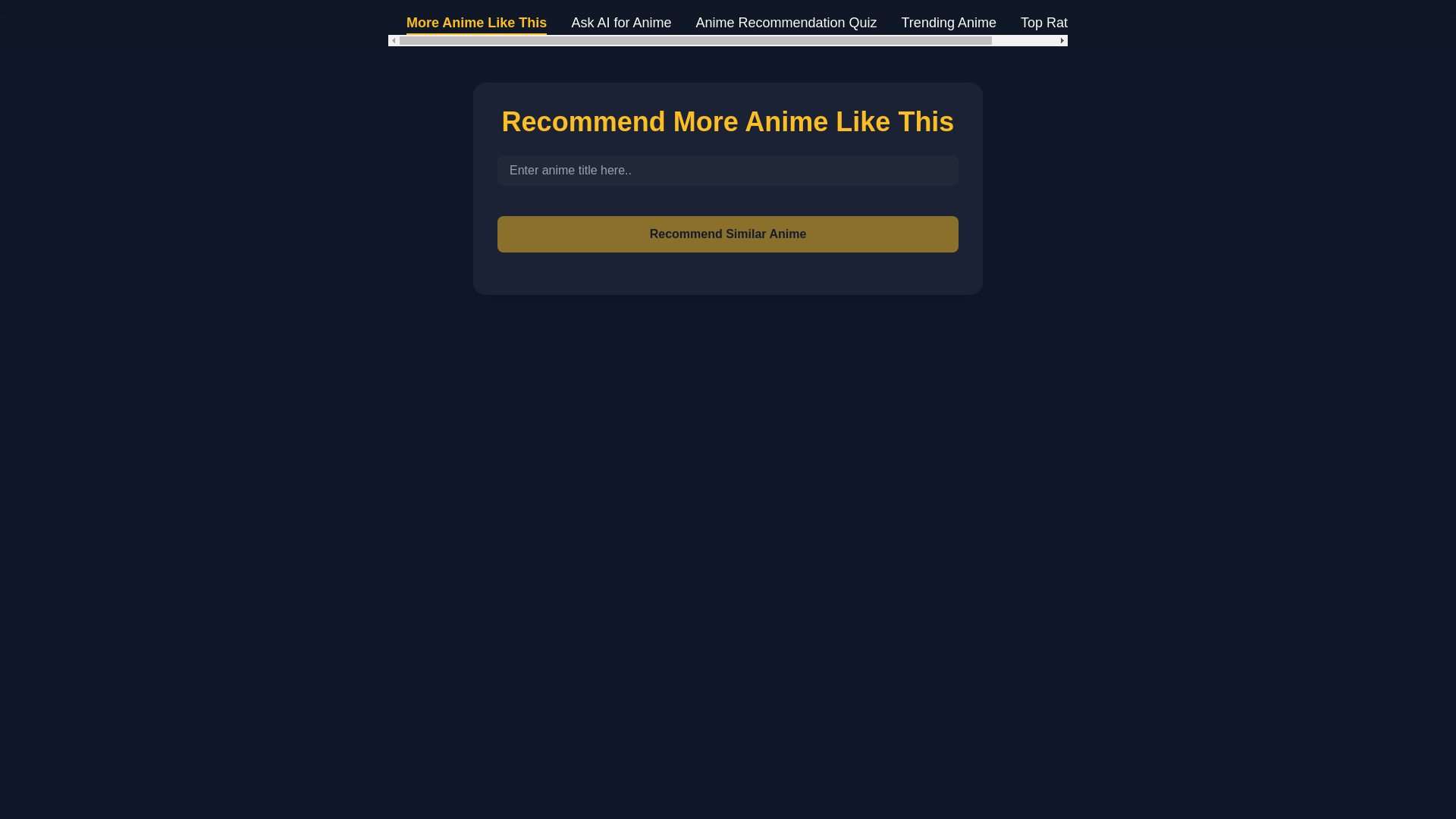 website screenshot of https://recommendmeananime.com/