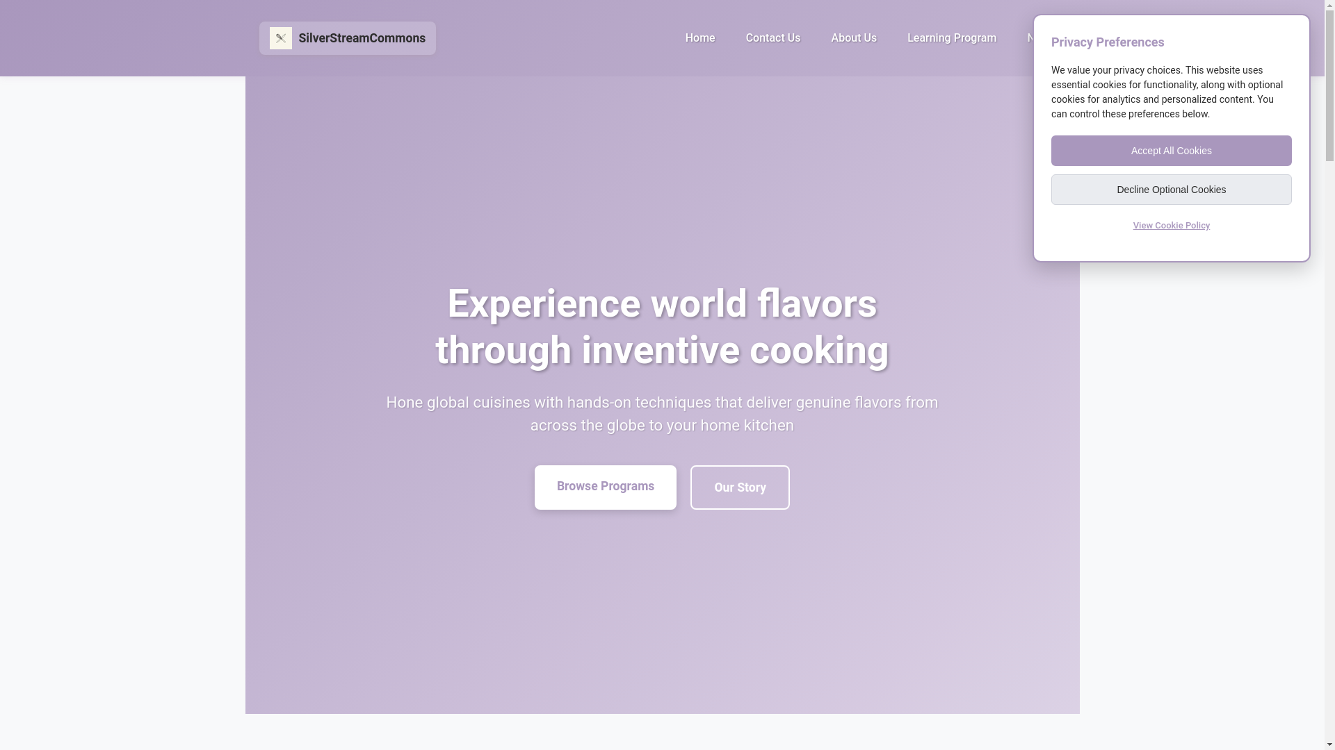 website screenshot of https://silverstreamcommons.bond/