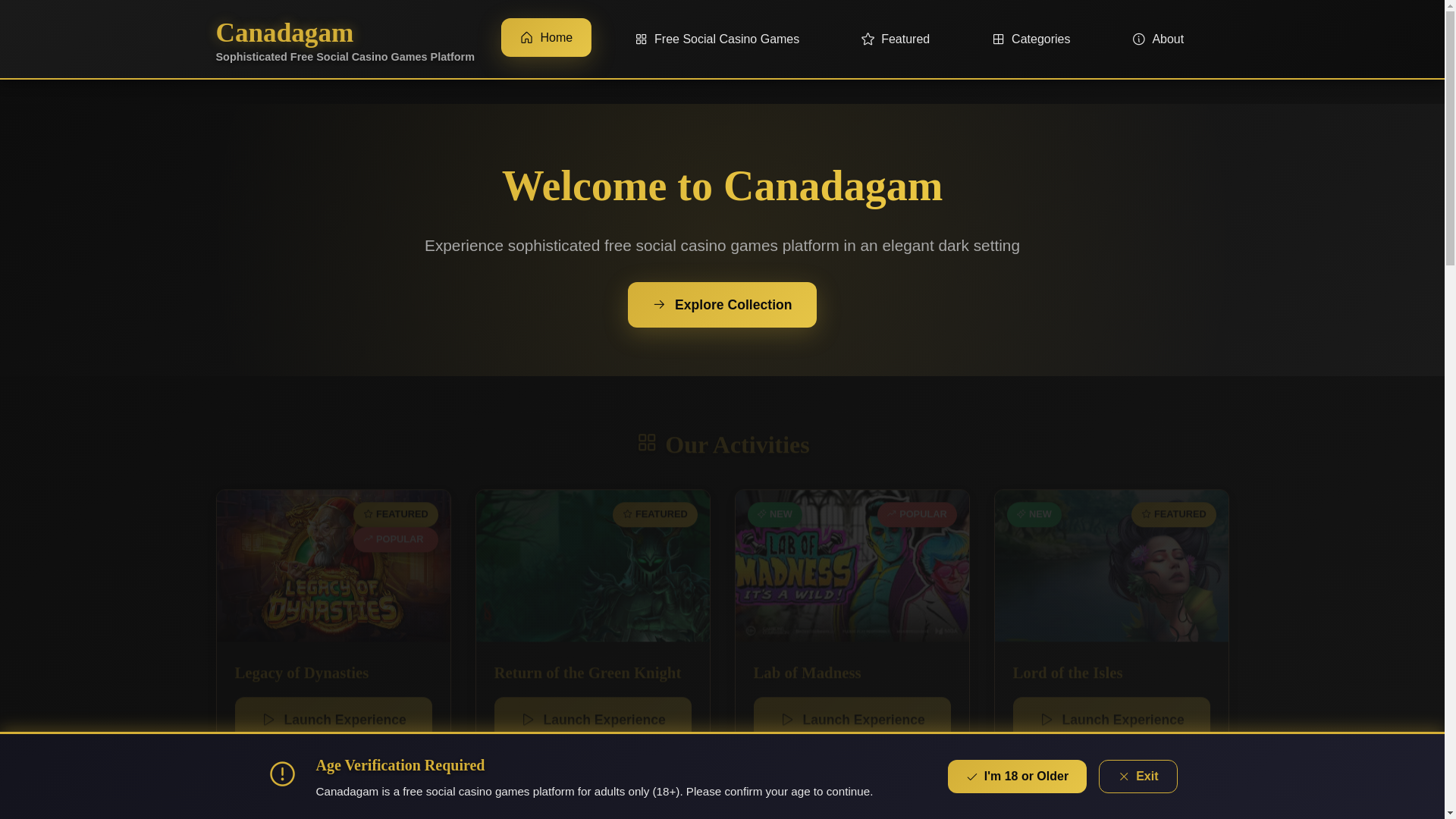 website screenshot of https://canadagam.live/