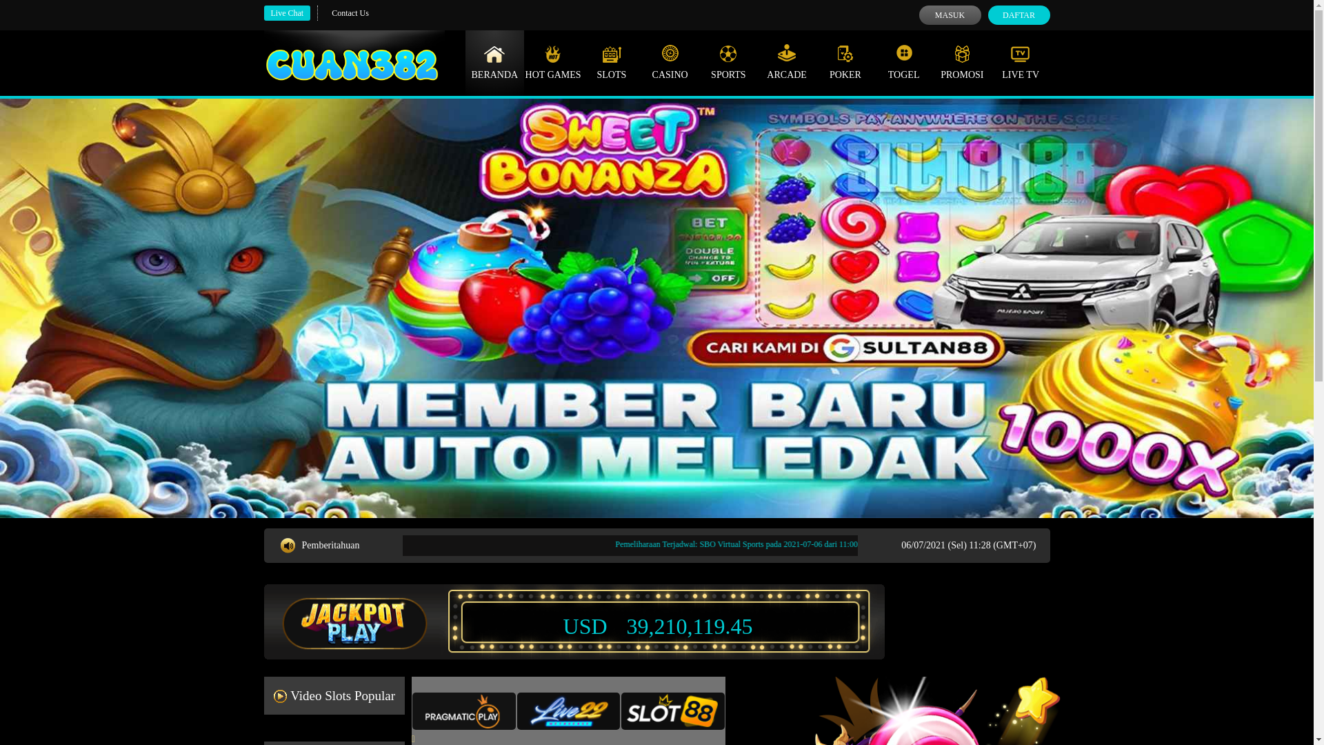 website screenshot of https://cuan382.net/