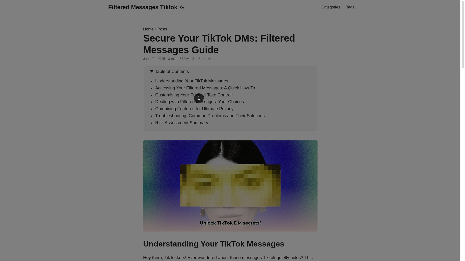 website screenshot of https://filtered-messages-tiktok.pages.dev/