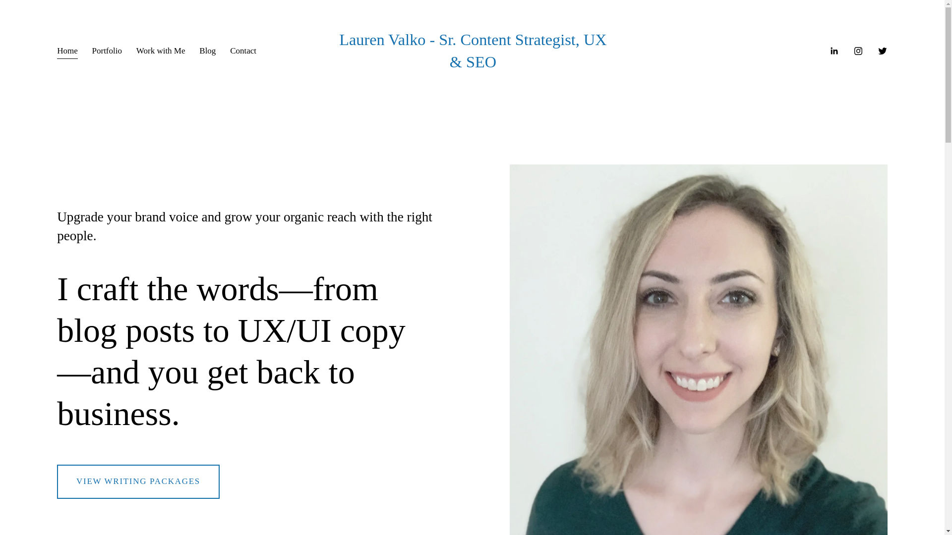 website screenshot of https://lauren-valko.com/