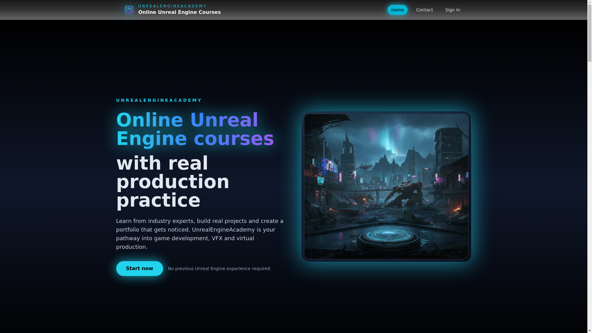 website screenshot of https://unrealengineacademy.info/