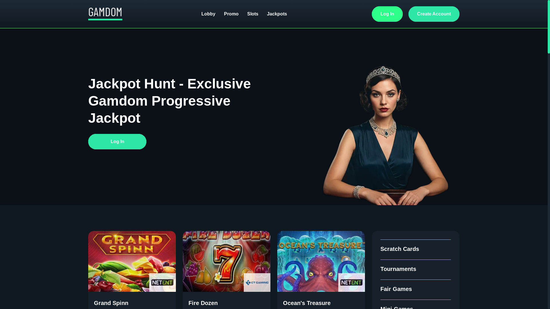 website screenshot of https://gamdomcasino.win/