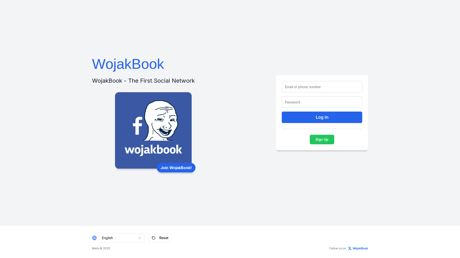 website screenshot of https://wojakbook.fun/