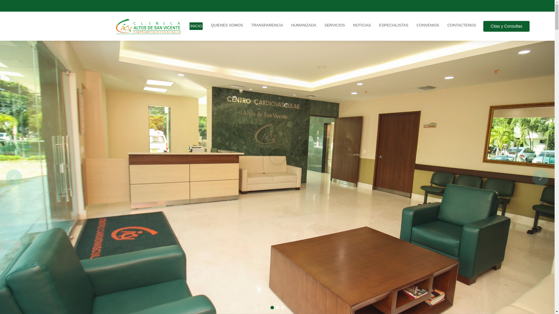 website screenshot of https://clinicasanvicente.com.co/