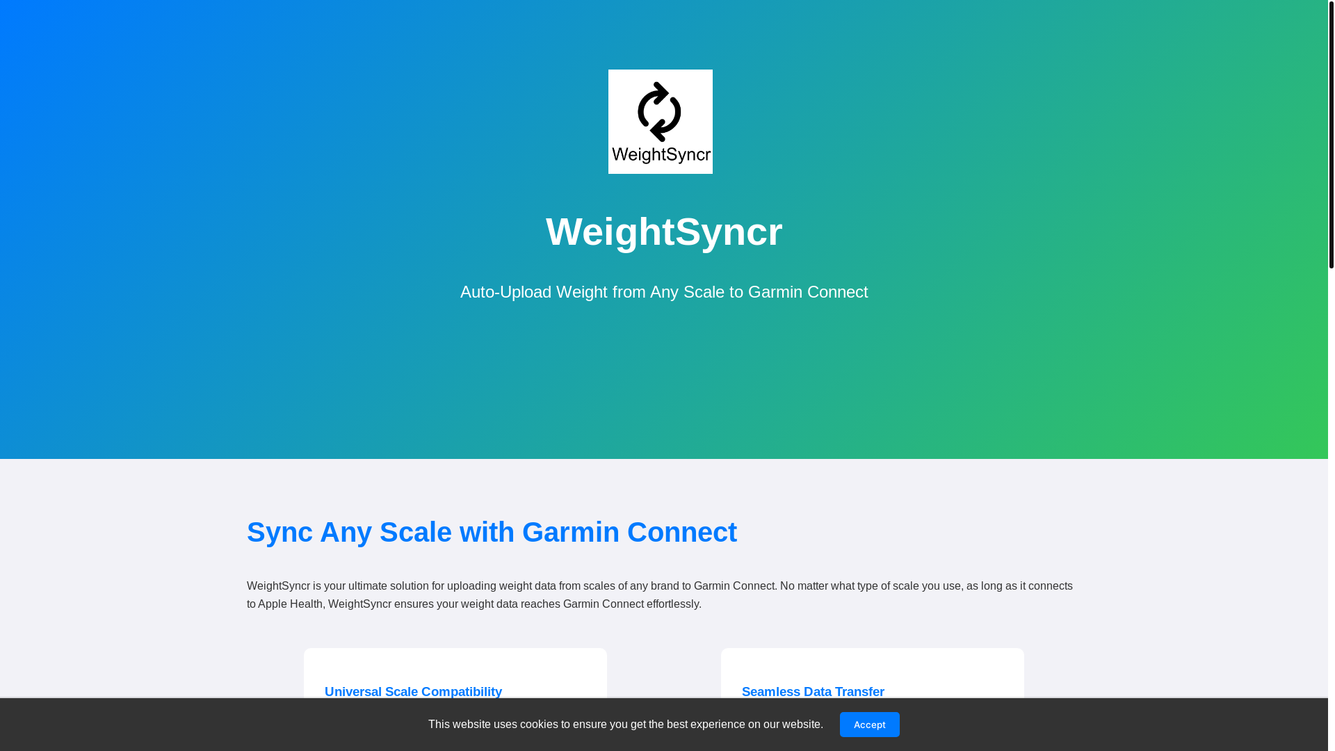 website screenshot of https://weightsyncr.pages.dev/