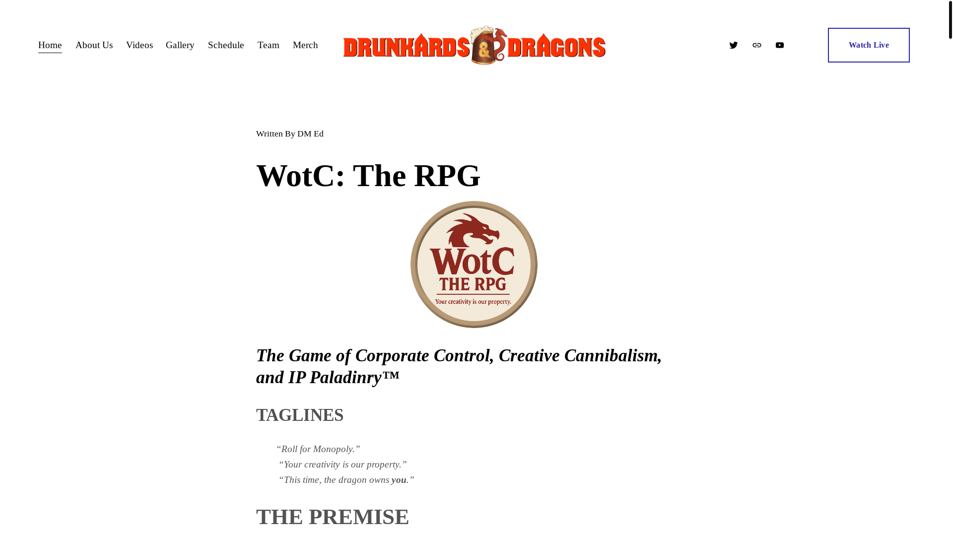 website screenshot of https://wotctherpg.com/