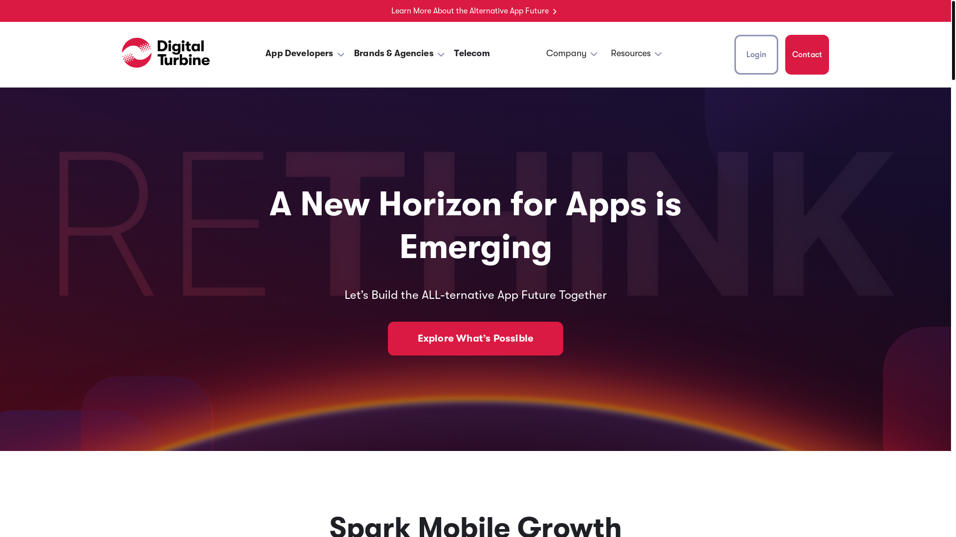 website screenshot of https://digitalturbine.com