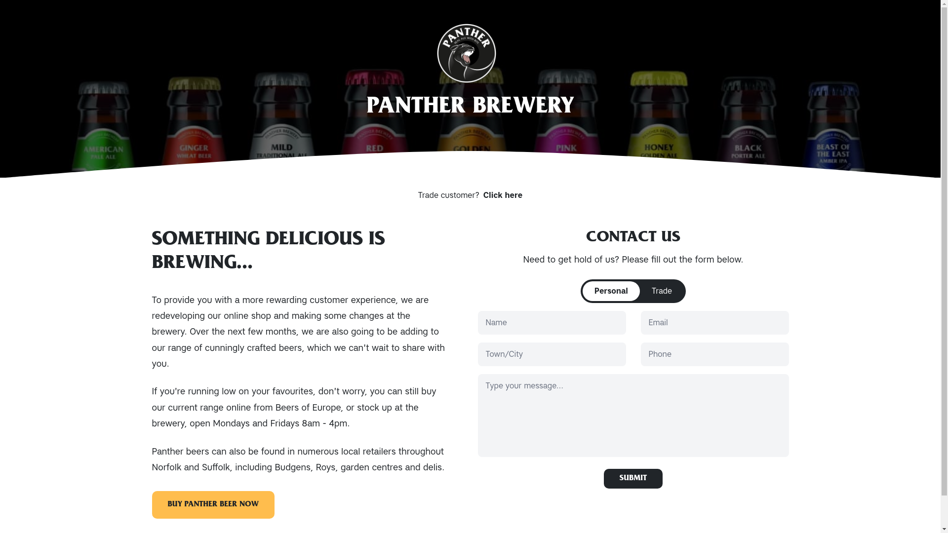 website screenshot of https://pantherdrinks.co.uk/