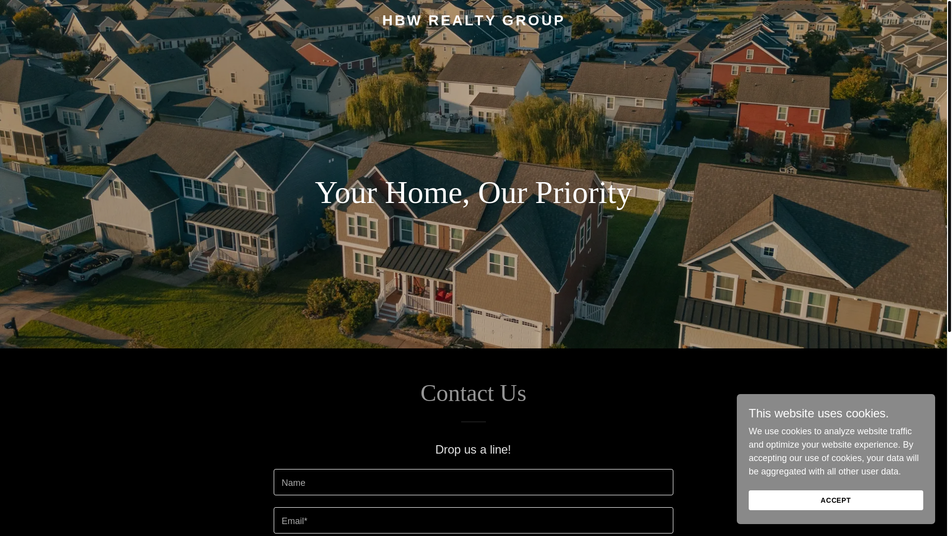 website screenshot of https://hbwrealtygroup.com/