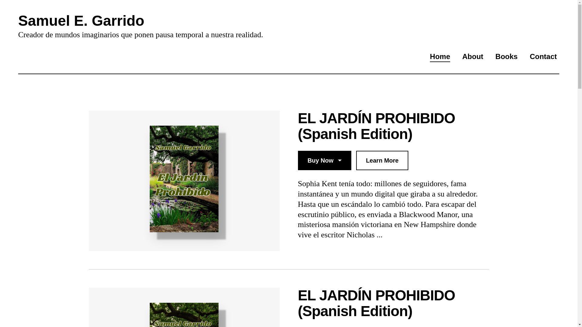 website screenshot of https://samuelgarridobooks.com/