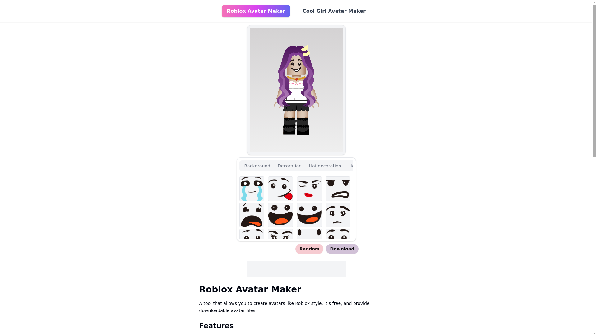 website screenshot of https://avatarmaker-bmg.pages.dev/