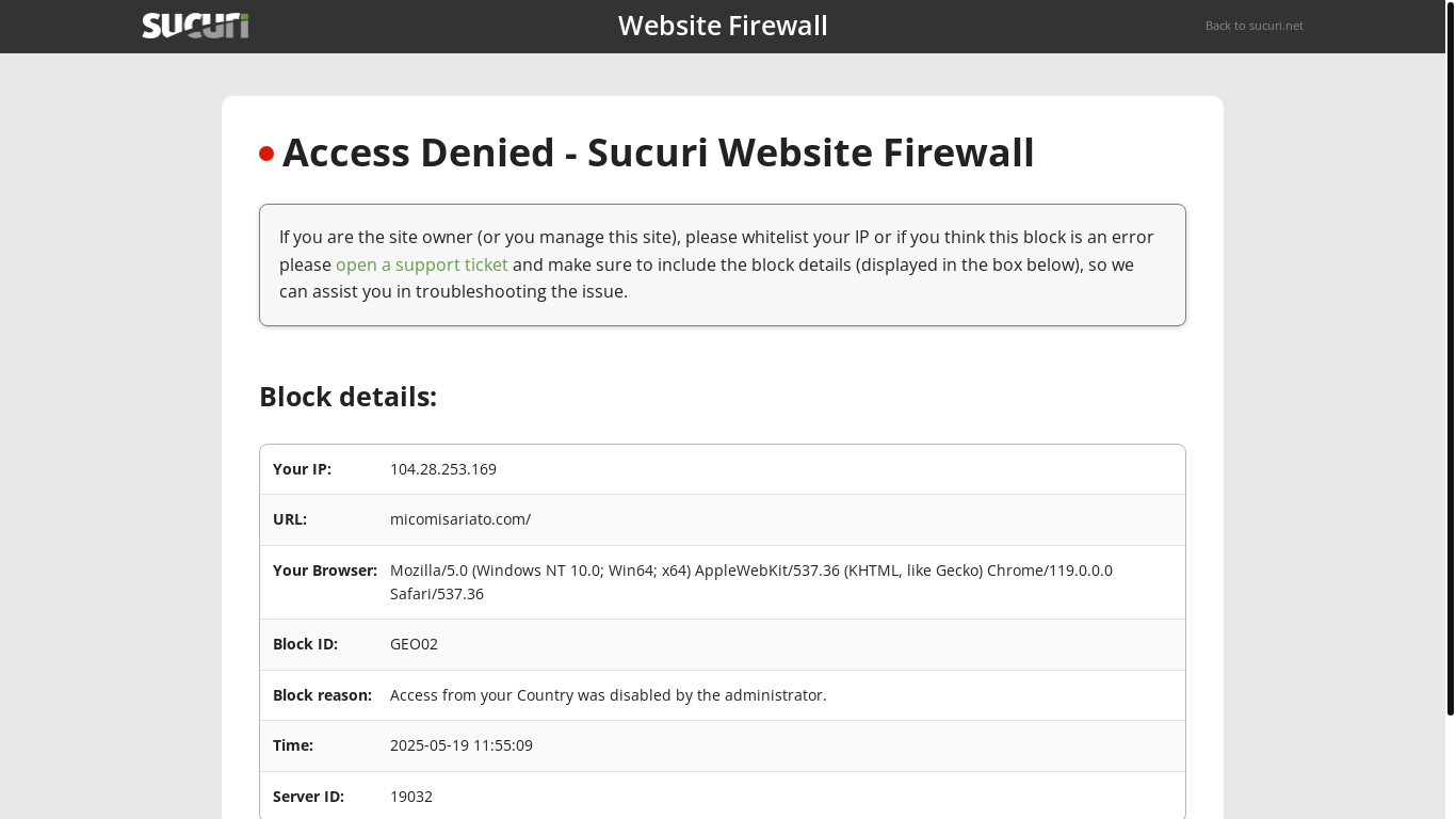 website screenshot of https://micomisariato.com/