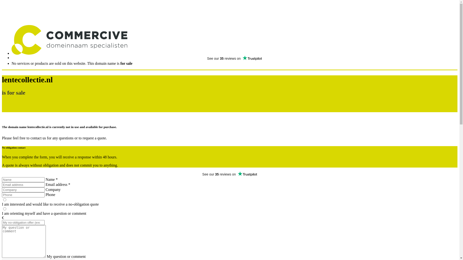 website screenshot of https://lentecollectie.nl/