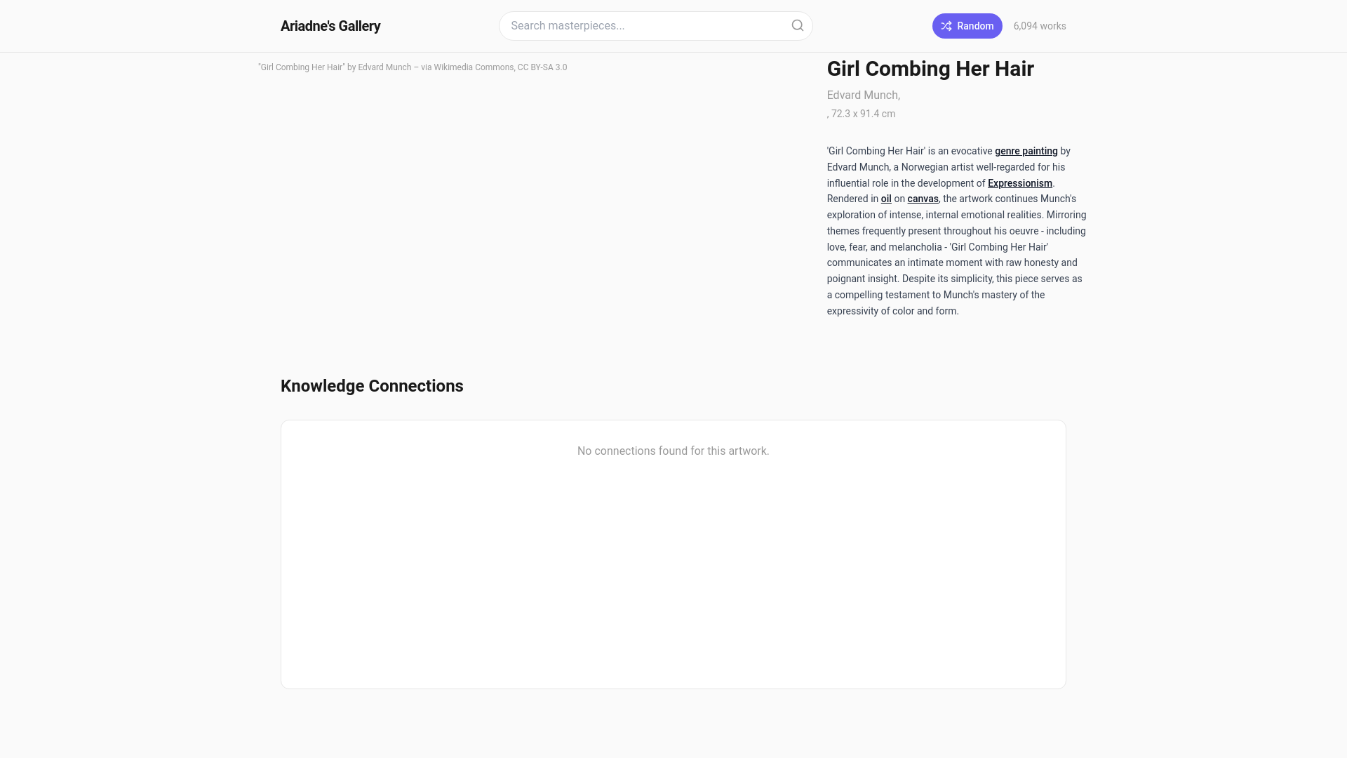 website screenshot of https://ariadnesgallery.com/