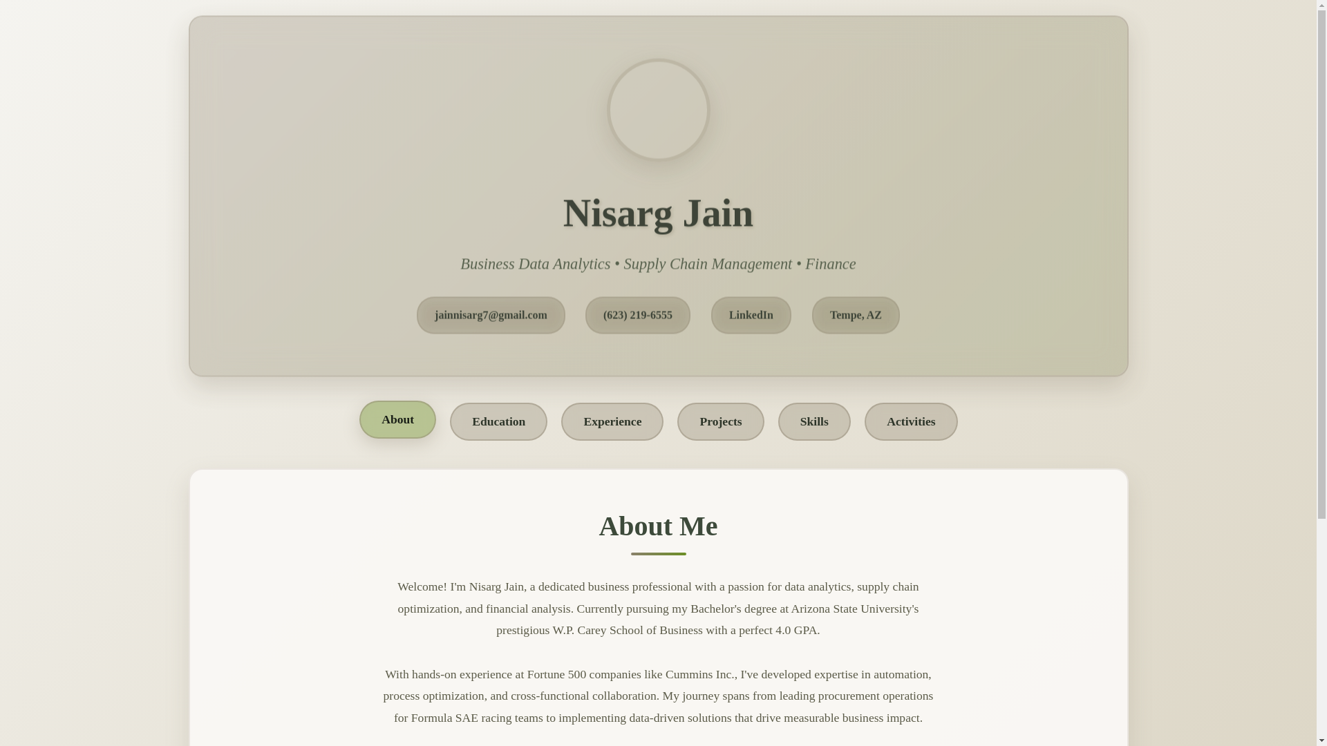 website screenshot of https://nisargjain.com/