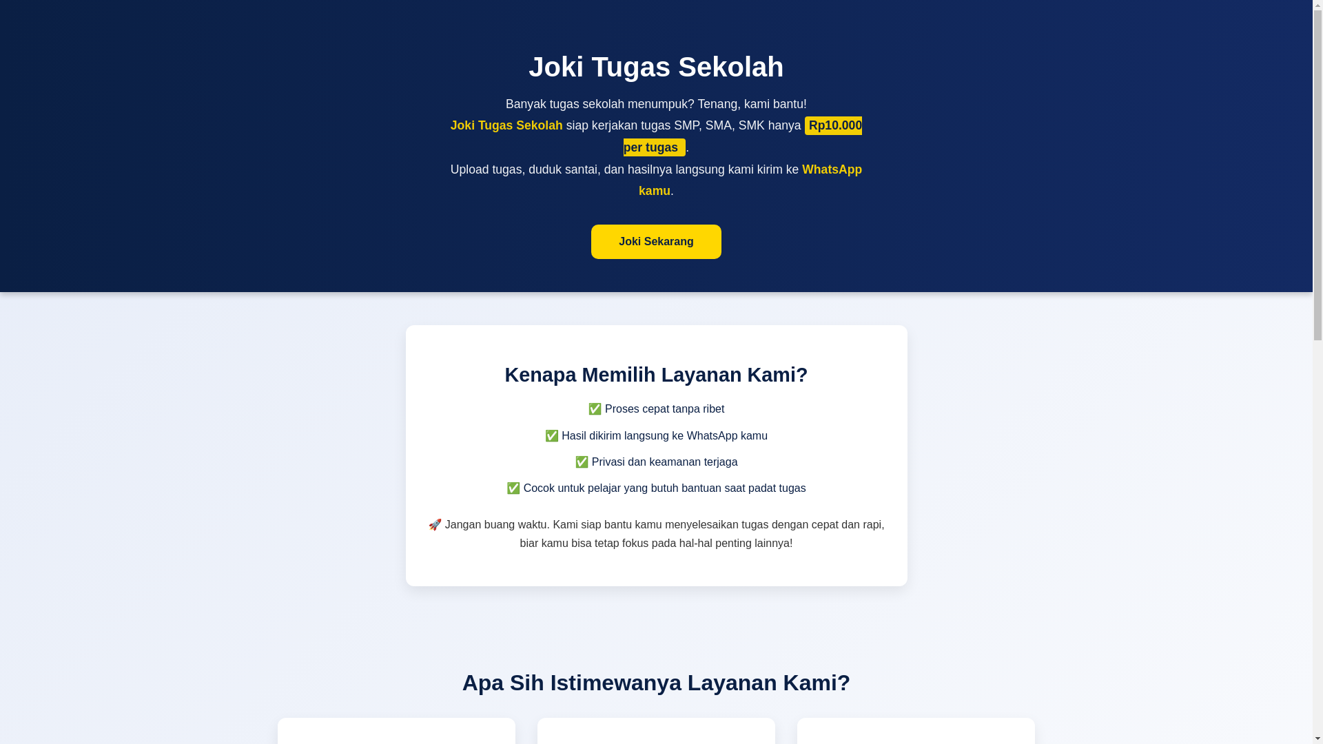 website screenshot of https://jokitugascepat.online/