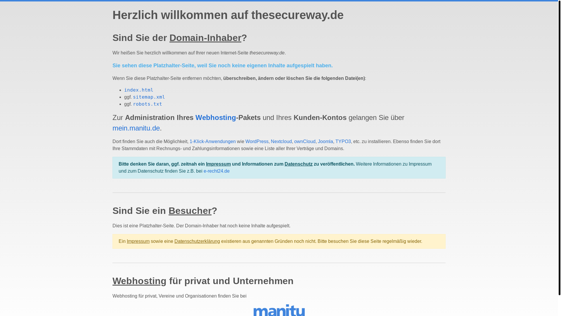 website screenshot of https://thesecureway.de/