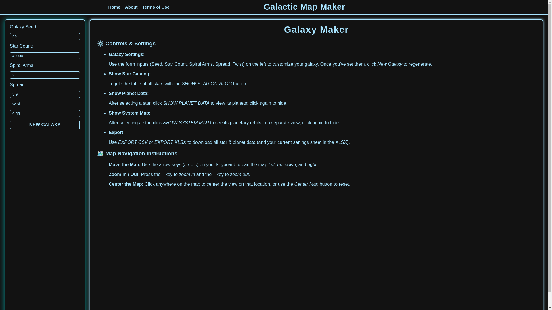 website screenshot of https://galaxycartographer.com/