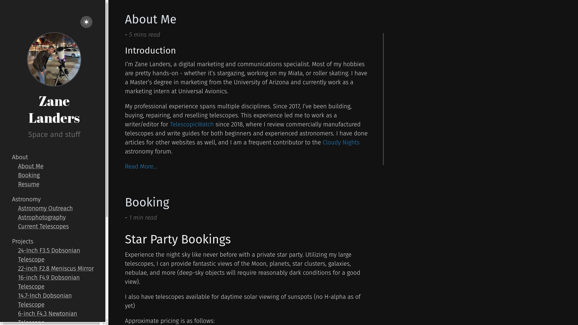 website screenshot of https://astrozane-hugo-new.pages.dev/
