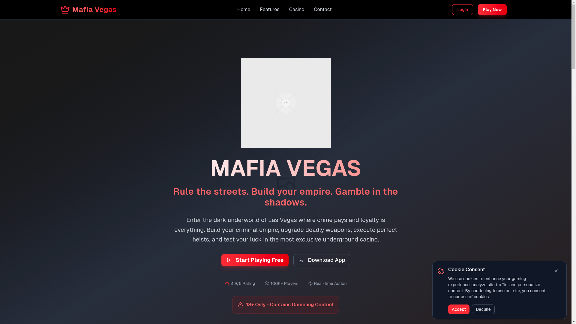 website screenshot of https://mafia-vegas-landing.pages.dev/