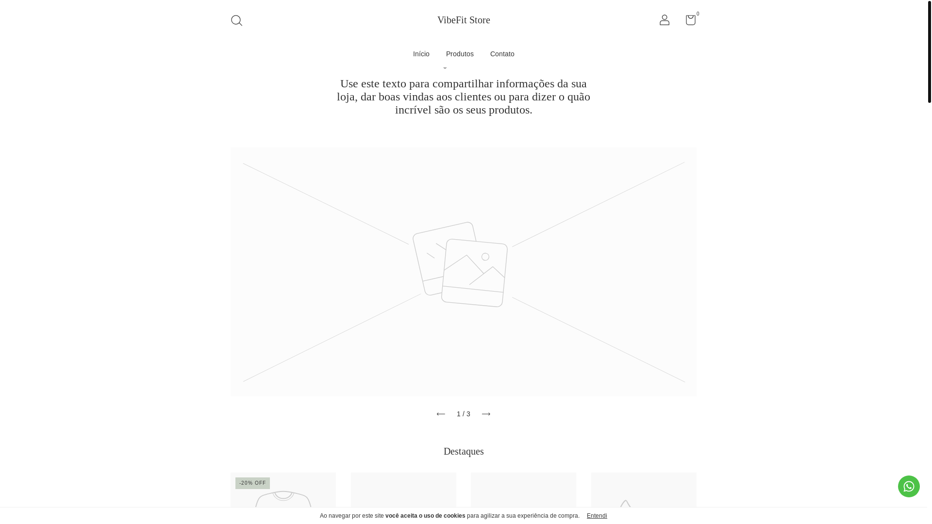 website screenshot of https://vibefitstore.com.br/