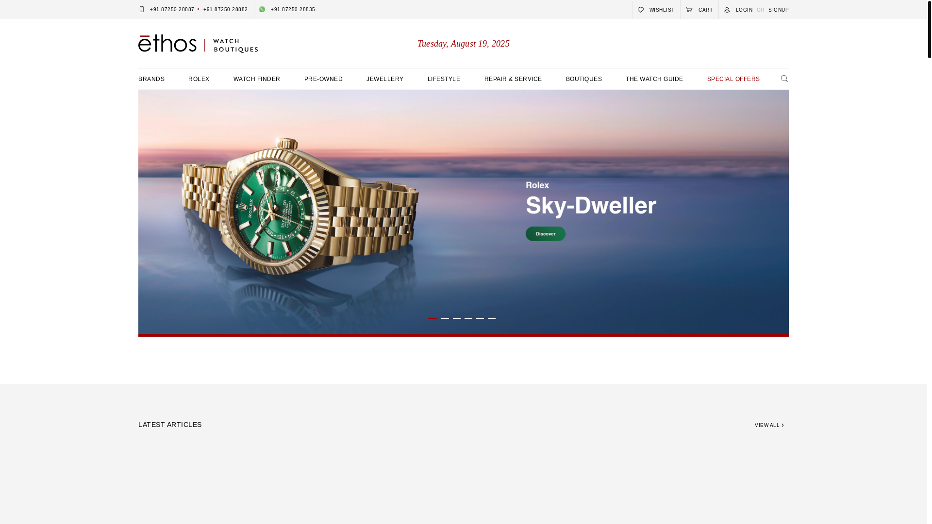 website screenshot of https://ethoswatches.com/