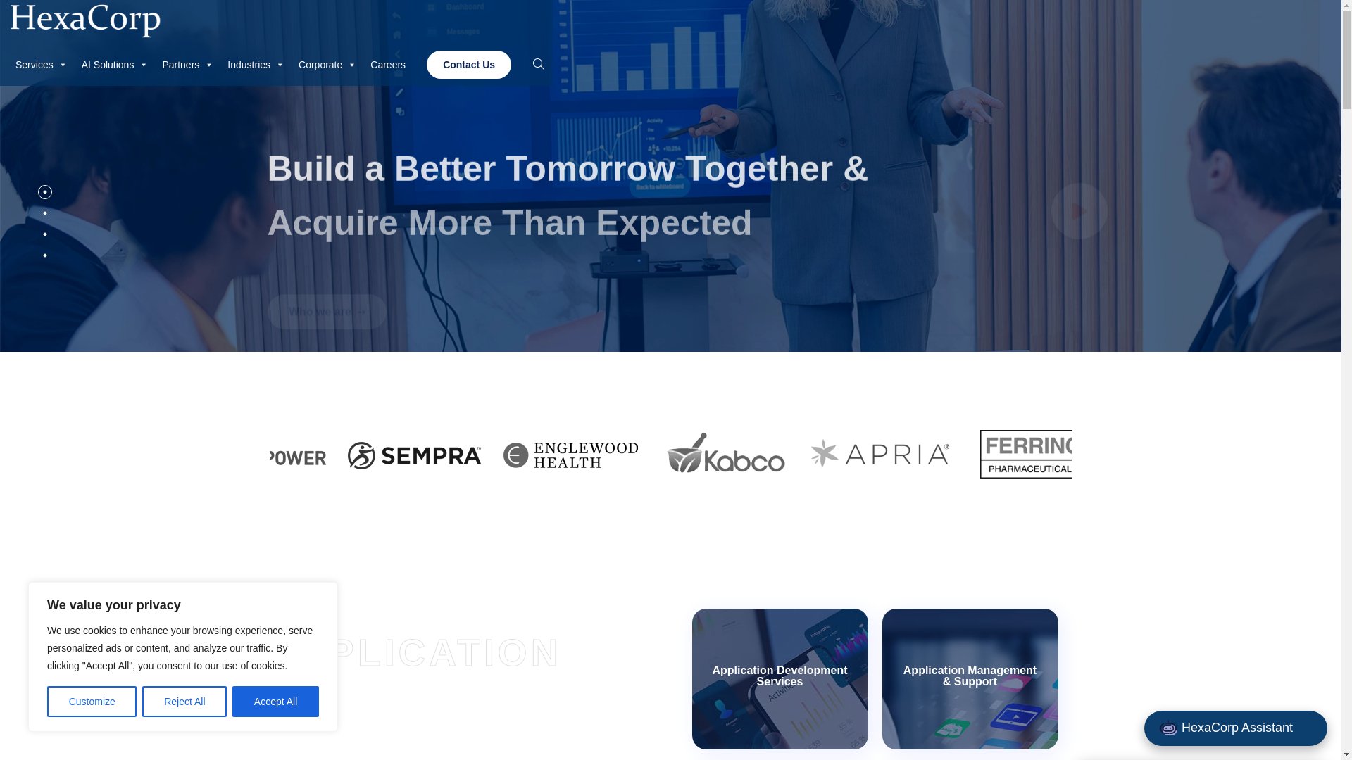 website screenshot of https://hexacorp.com/