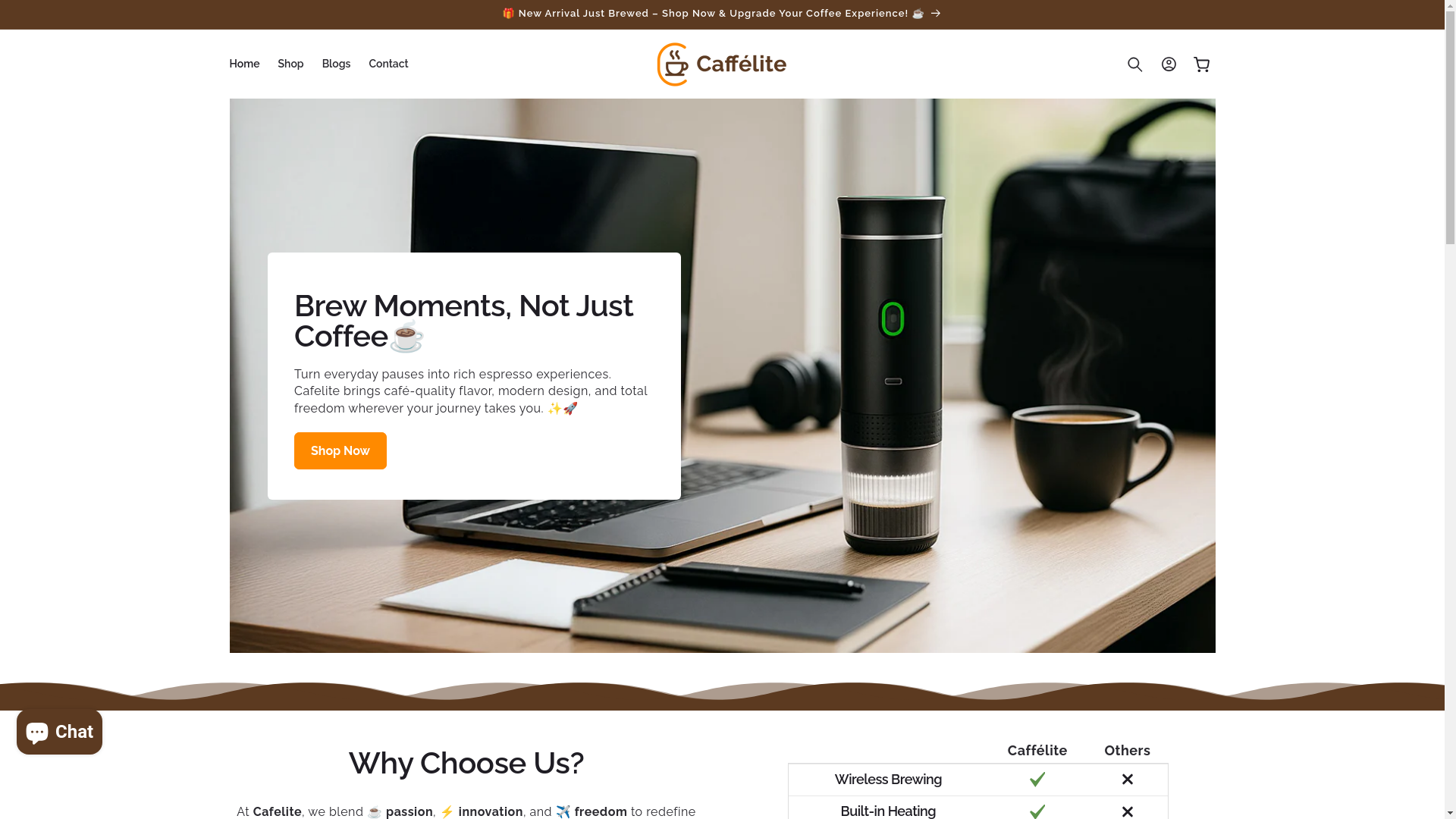 website screenshot of https://cafelite-store.com/