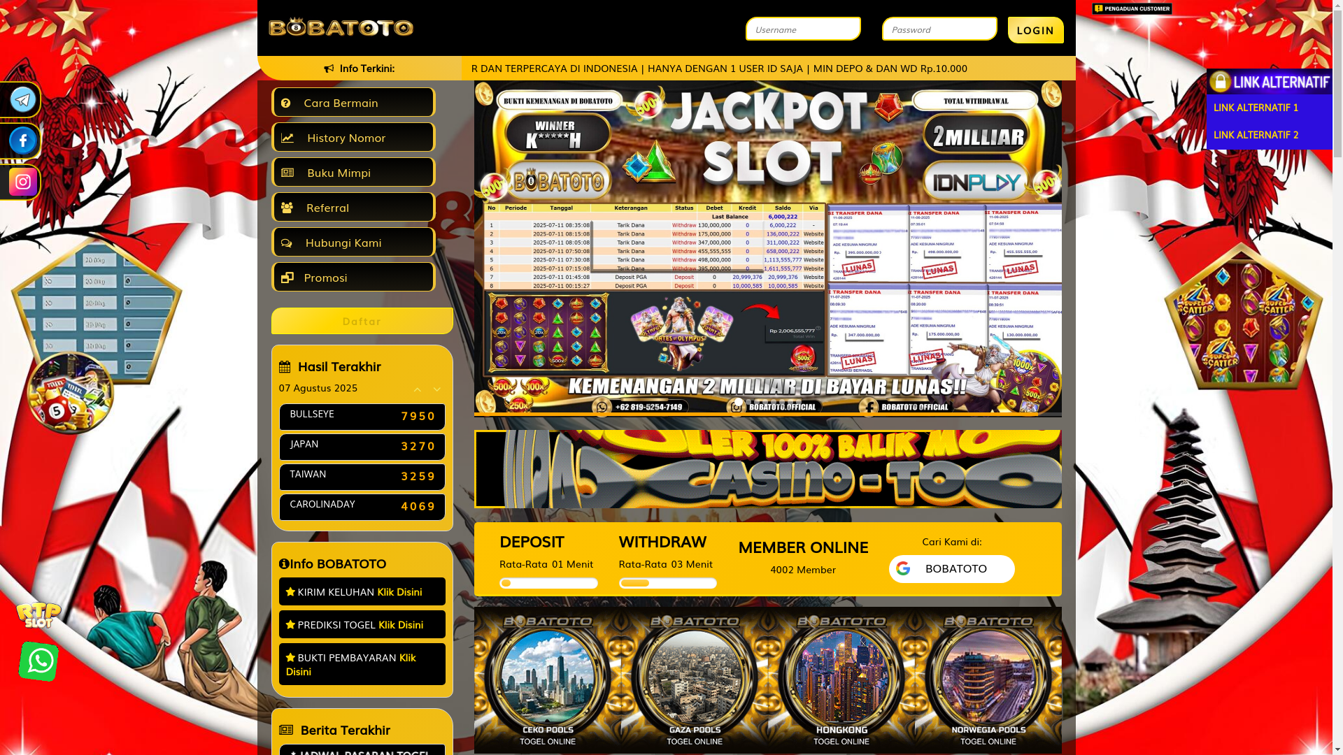 website screenshot of https://bobaterjang.com/