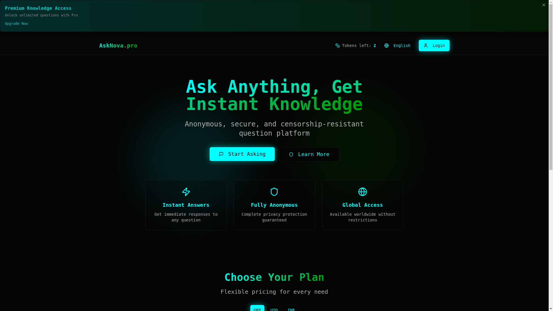 website screenshot of https://asknova.pro/