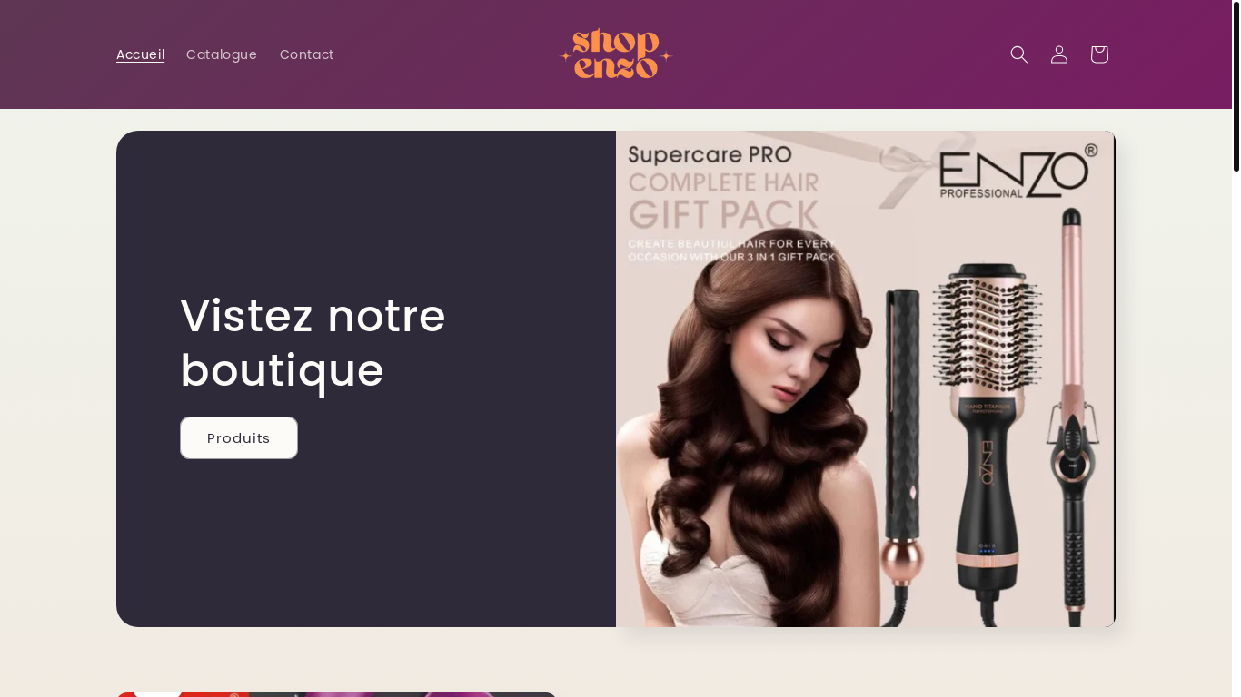website screenshot of https://shop-enzo.store/