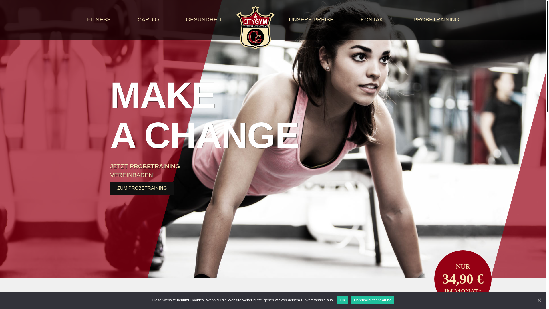 website screenshot of https://city-gym-luebeck.de/