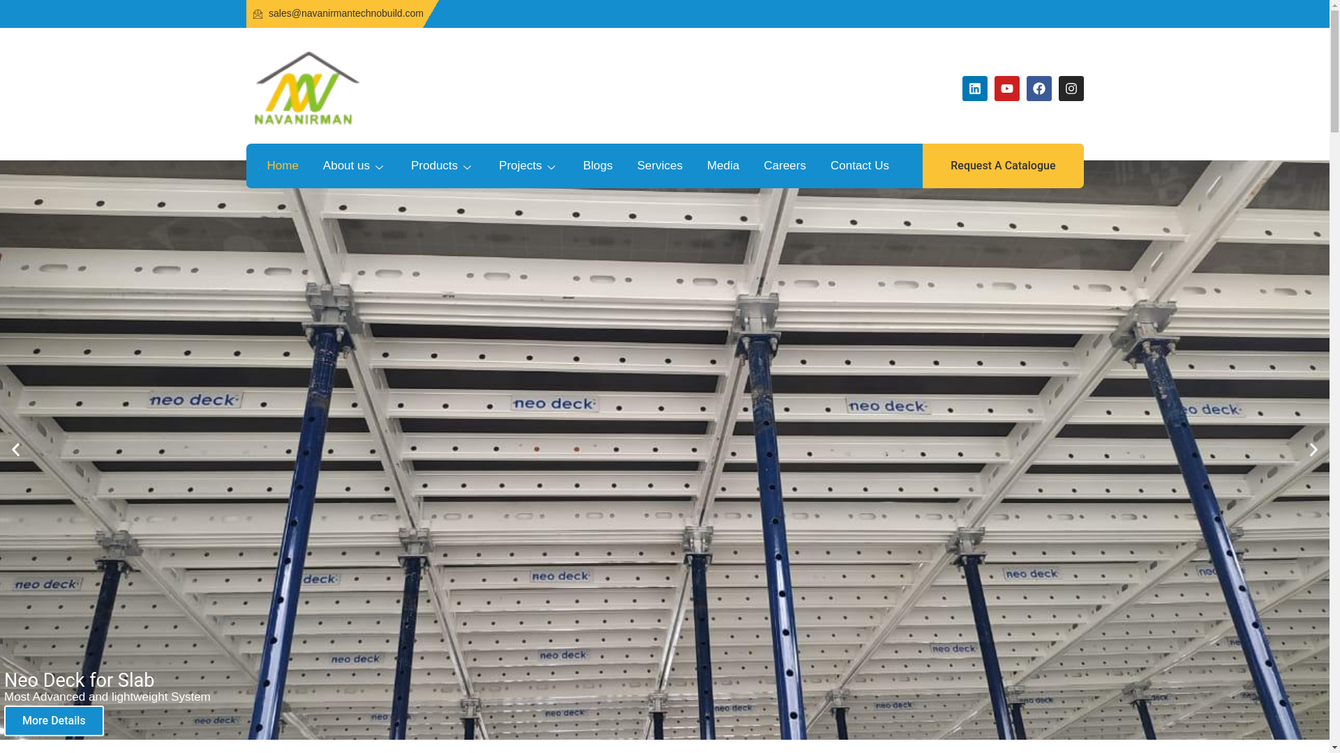 website screenshot of https://navanirmantechnobuild.com/
