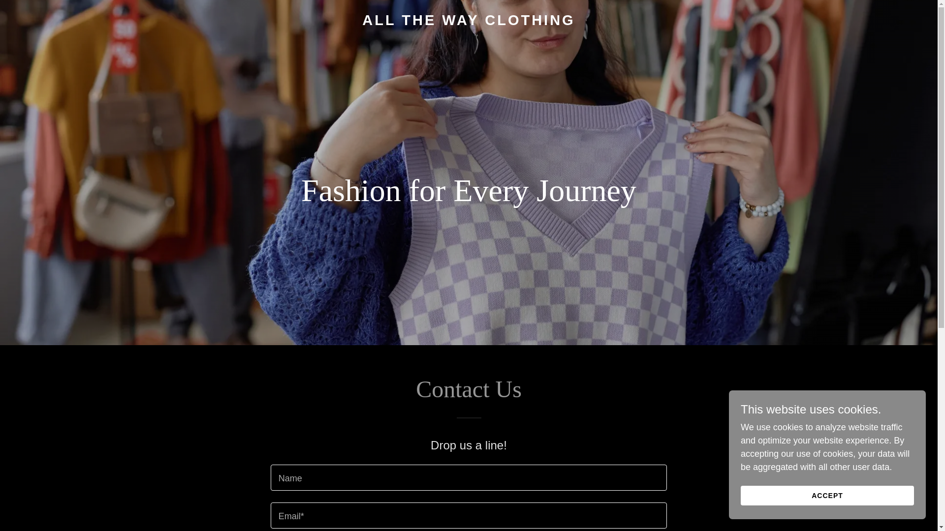 website screenshot of https://alltheway.clothing/
