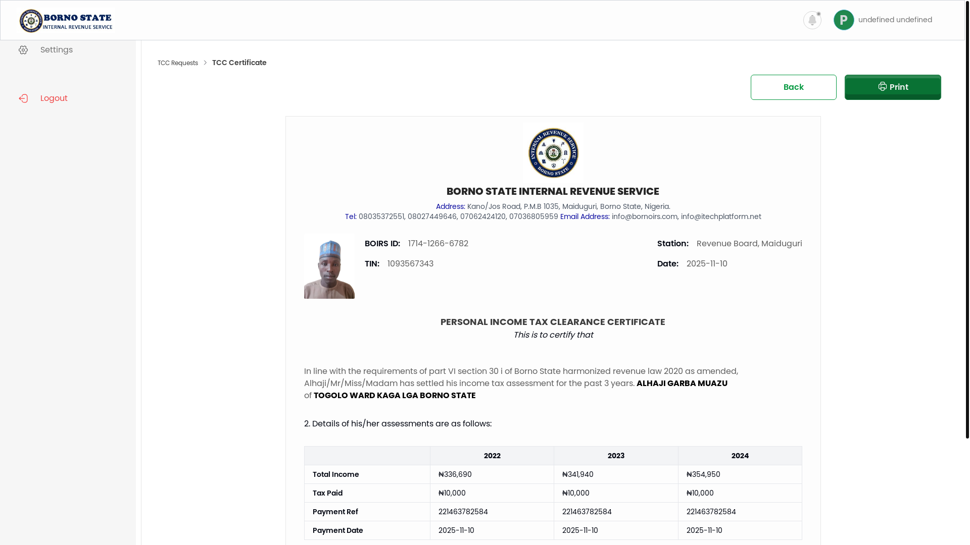 website screenshot of https://borno-fiopay-net-payer-tcc-certificate-tccld-393.pages.dev/