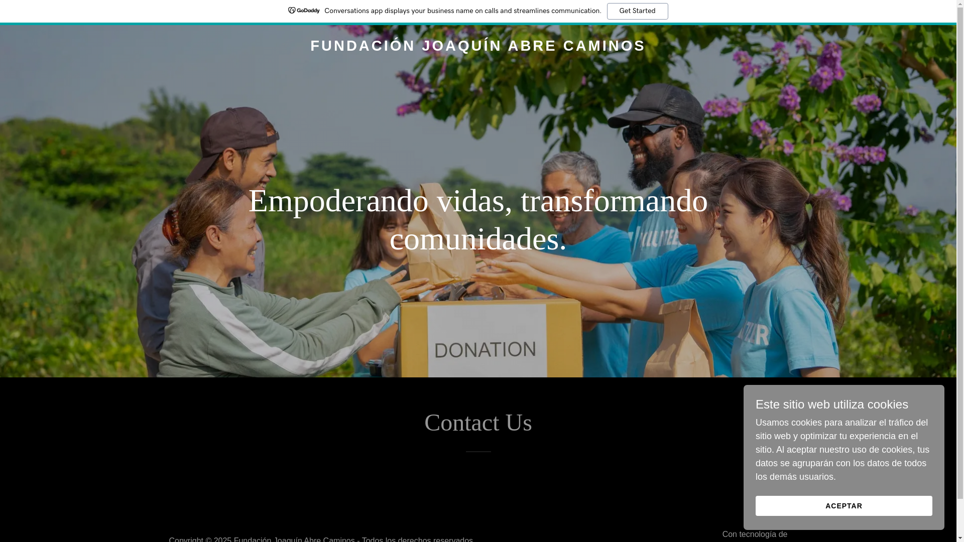 website screenshot of https://fundacionjoaquinabrecaminos.com/