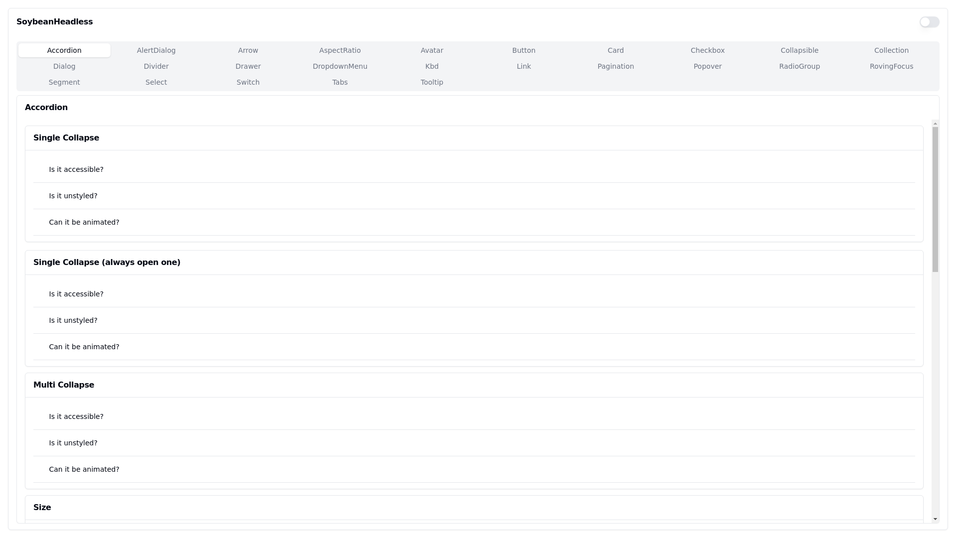website screenshot of https://soybean-headless.pages.dev/