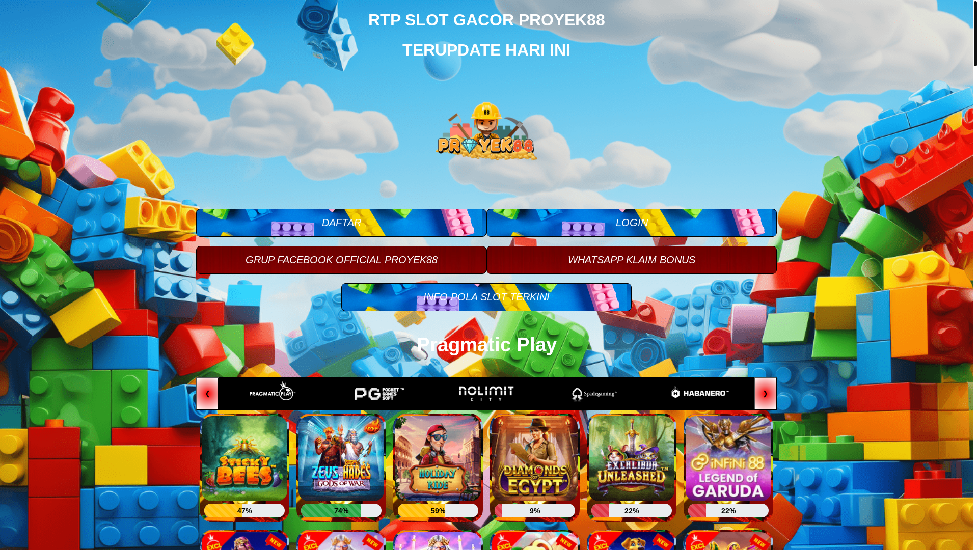website screenshot of https://proyek88slot-rtp.online/
