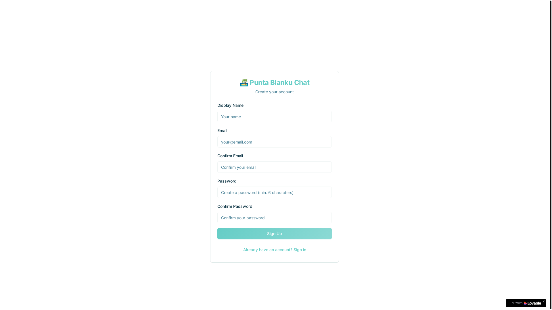 website screenshot of https://puntablanku.app/