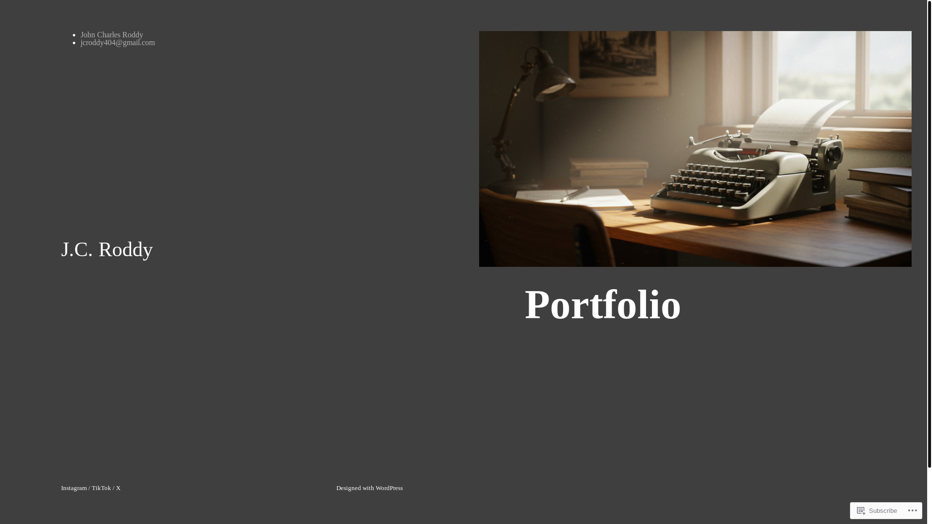 website screenshot of https://johncharlesroddy.blog/