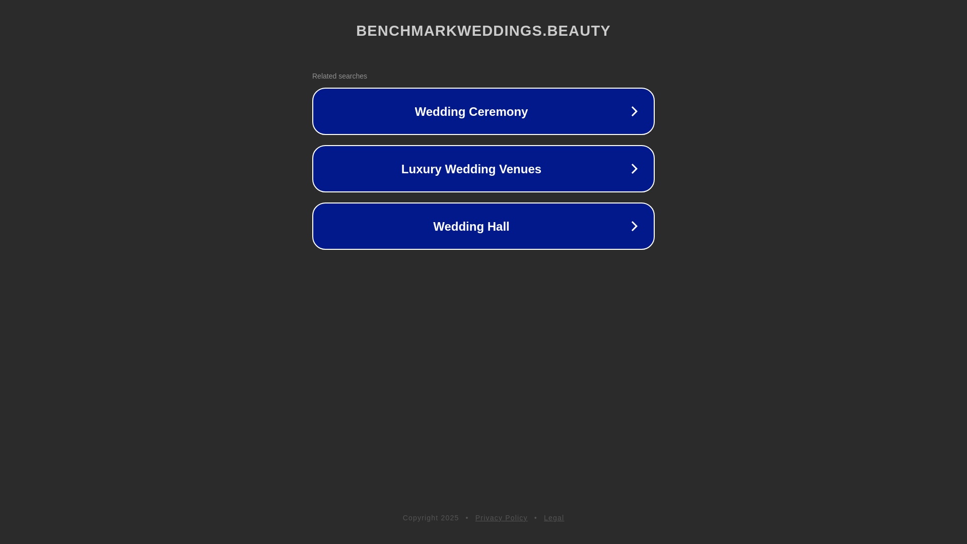 website screenshot of https://benchmarkweddings.beauty/