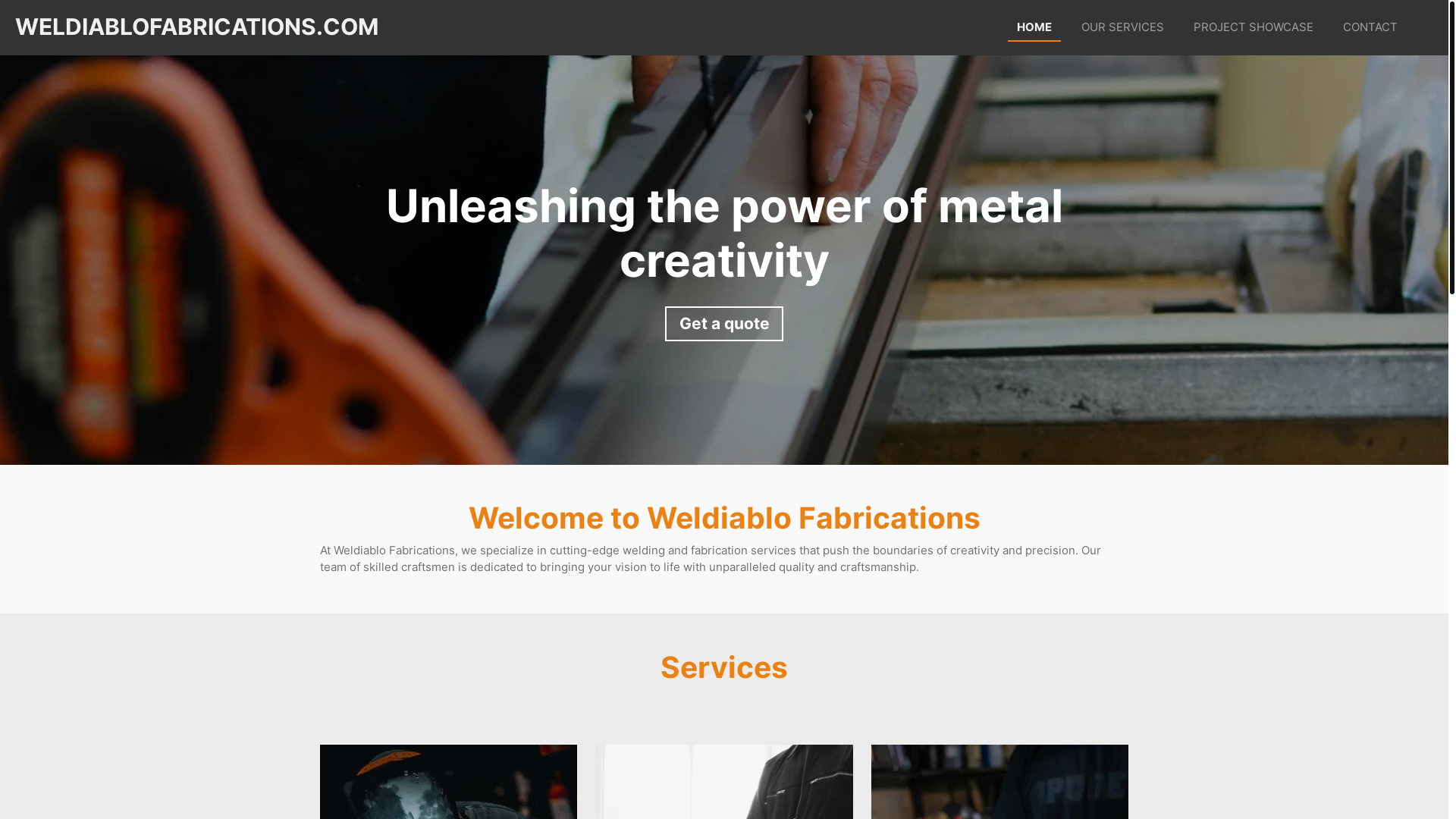 website screenshot of https://weldiablofabrications.com/