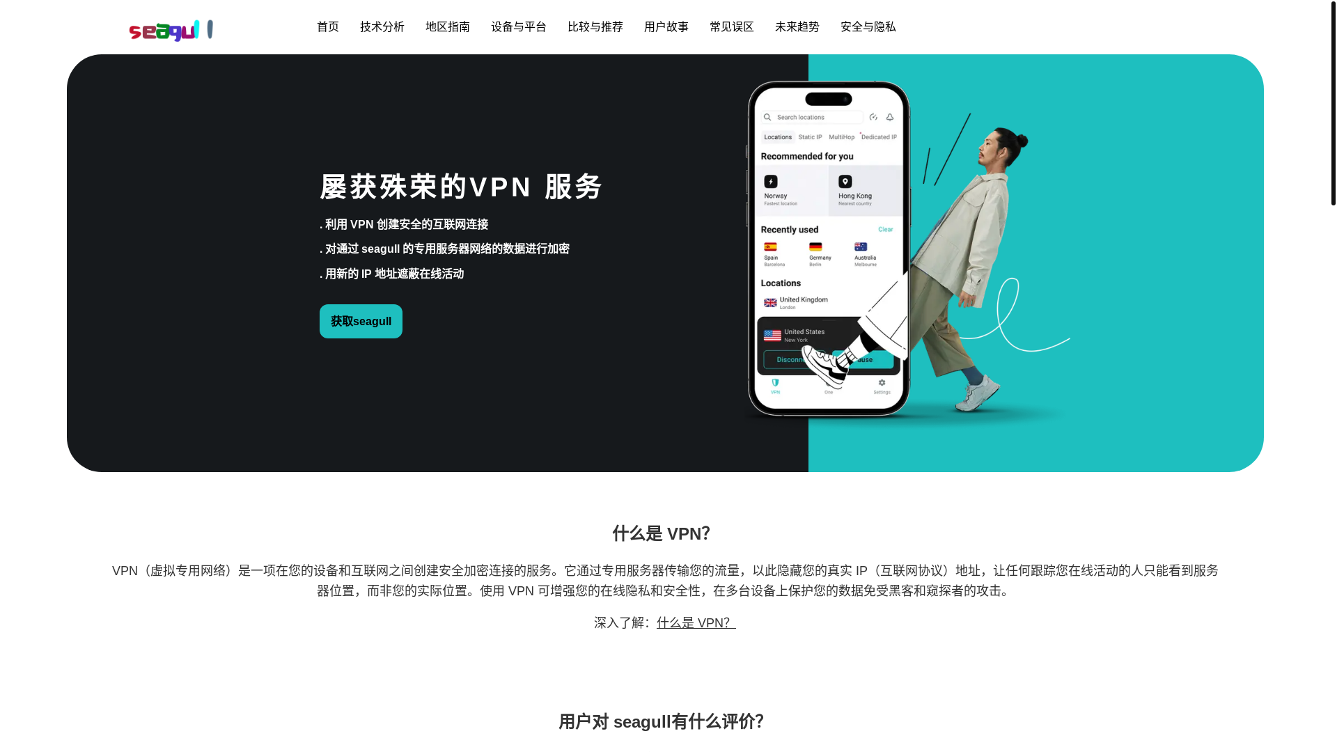 website screenshot of https://v1-seagullvpn.com/
