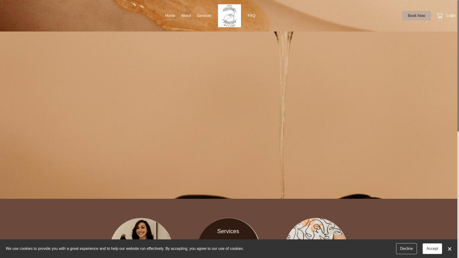 website screenshot of https://ritterskinandsugar.com/