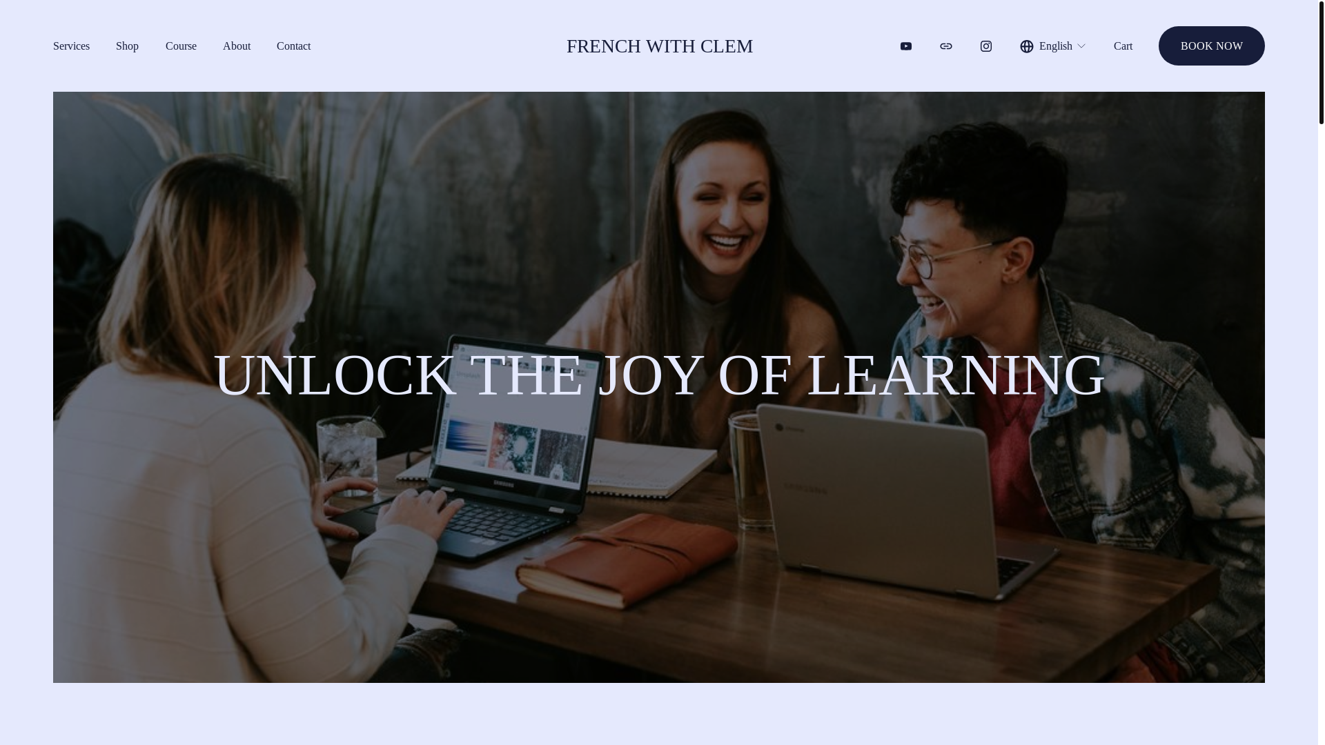website screenshot of https://frenchwithclem.fr/